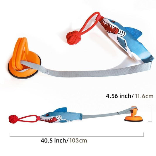 PROKEl Shark Shaped Pet Toy, Interactive TwineToy Ball Dog Toy With Suction Cup, Pet Chew ToyFor Dogs & Cats Funny Dogtoys Squeaky Toys Dogtraining Rope Toy