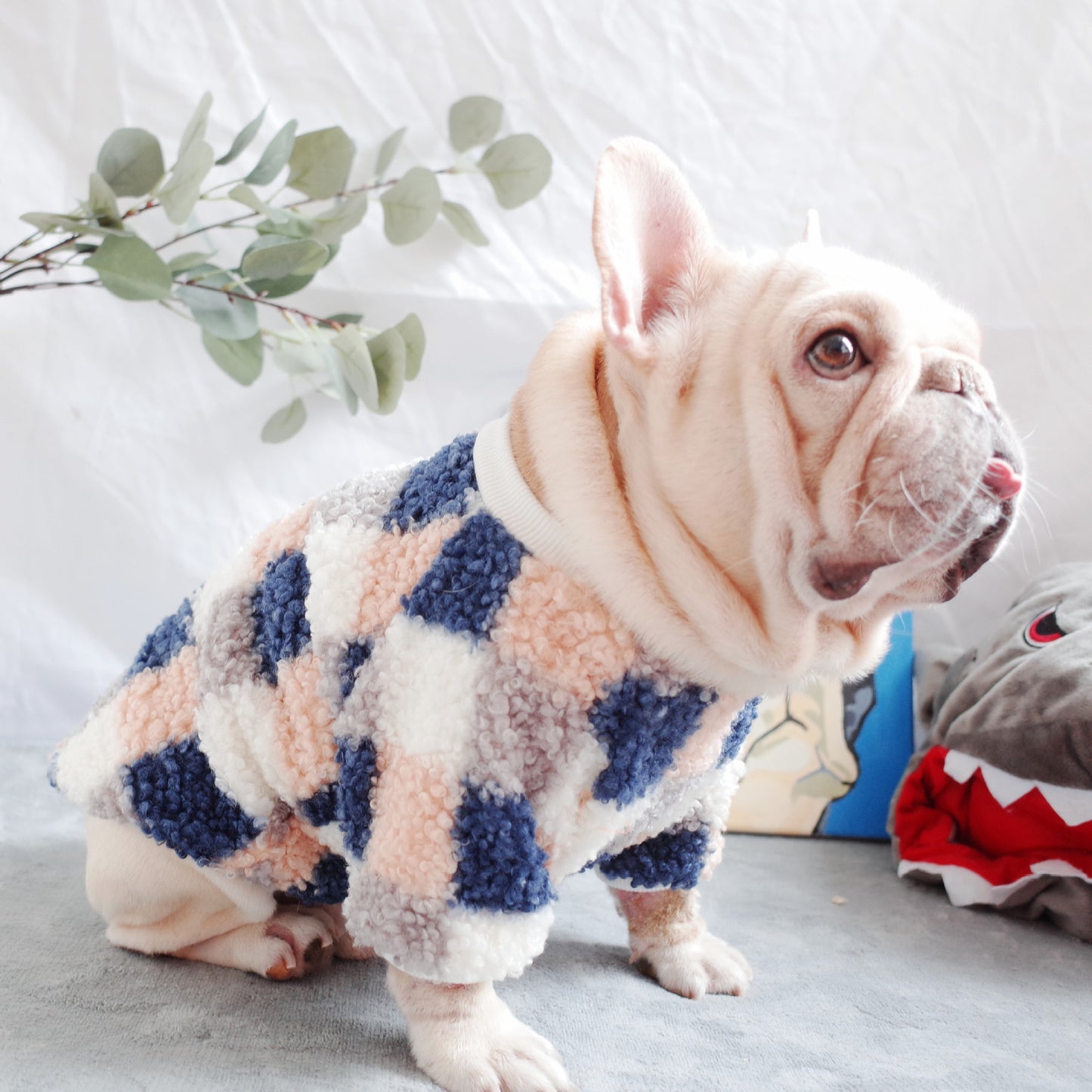 Pet New Winter Thickened Warm Clothes Double Woolen Plaid Teddy Velvet Schnauzer Clothes