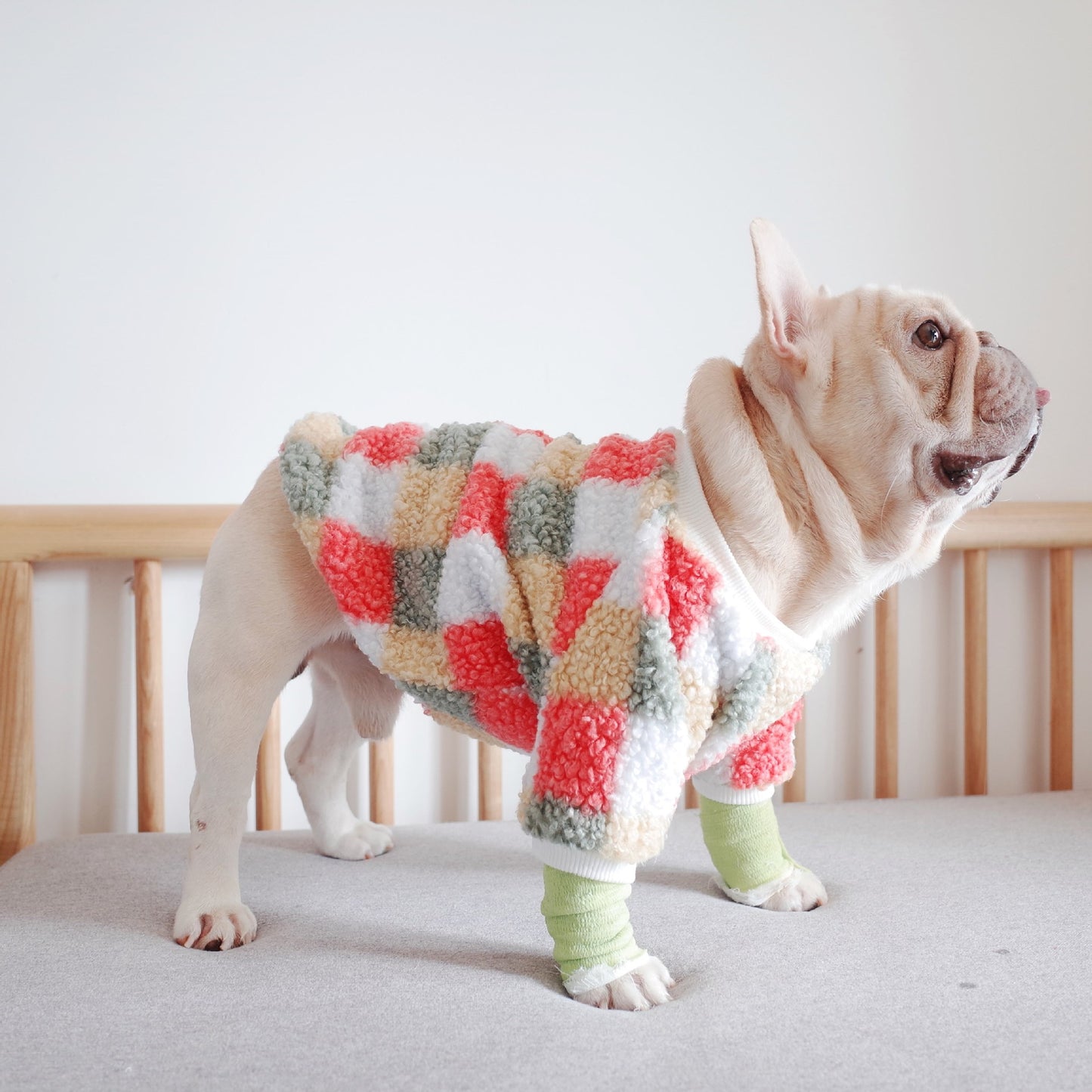Pet New Winter Thickened Warm Clothes Double Woolen Plaid Teddy Velvet Schnauzer Clothes