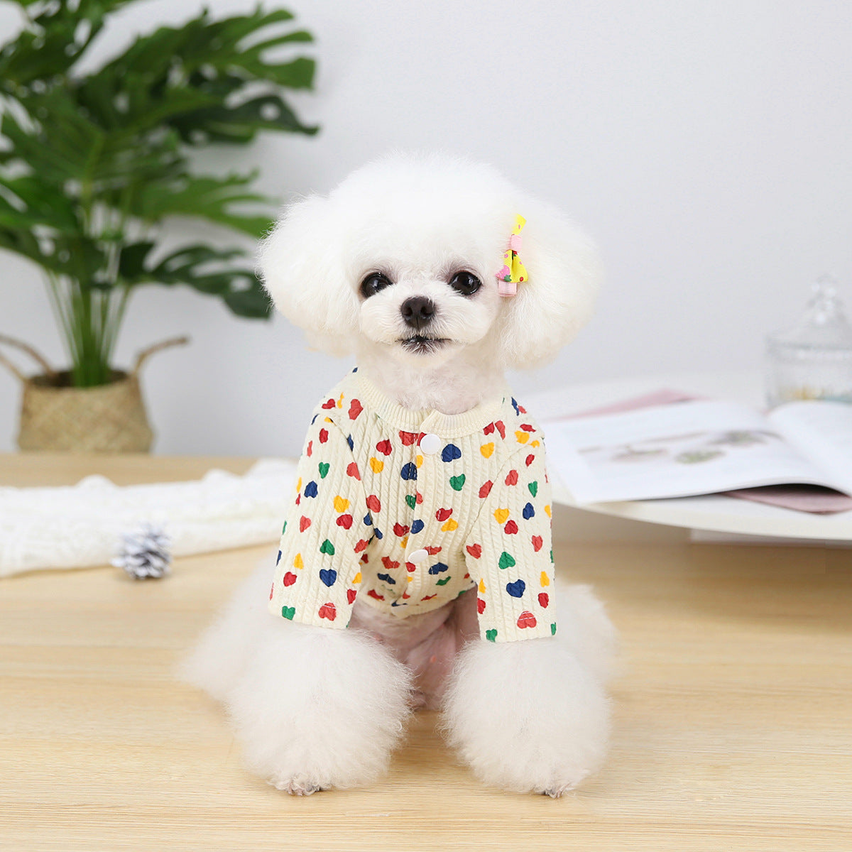 Pet Two-legged Clothes Color Love Bottoming Shirt