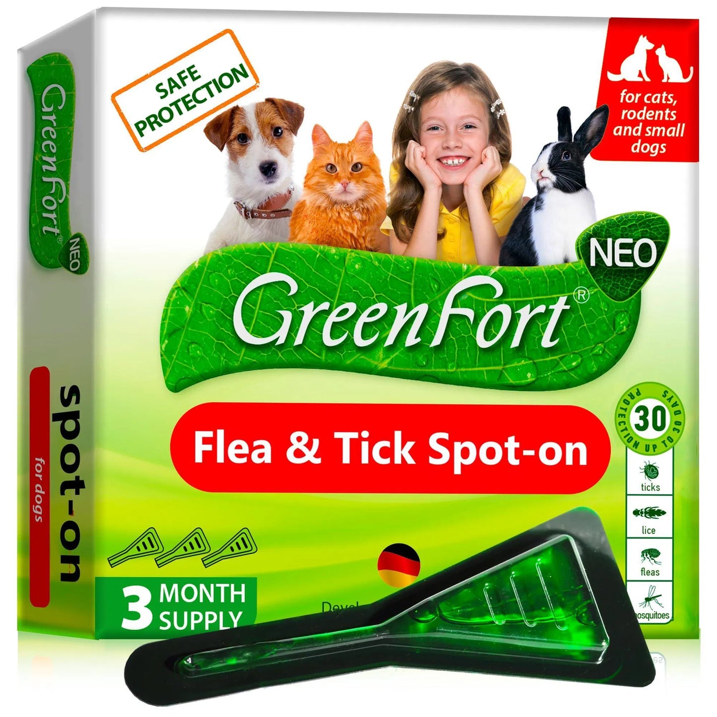 Flea And Tick Prevention For Dogs Cats Rabbits Natural Flea Treatment Home Pest Control Topical Flea Mosquito Repellent For Puppy Kitten 3 Drops For Small And Large Pet